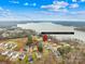 Aerial view of lakefront property lot at 15298 Windward Ln, Lancaster, SC 29720
