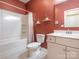 Bathroom with tub shower and updated vanity at 15298 Windward Ln, Lancaster, SC 29720