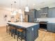 Eat-in kitchen with island, stainless steel appliances, and hardwood floors at 15298 Windward Ln, Lancaster, SC 29720