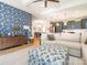 Open concept living room with kitchen and dining area views at 15298 Windward Ln, Lancaster, SC 29720
