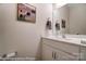 Clean bathroom with white vanity, quartz countertop, and modern fixtures at 4268 Black Ct # 229, Harrisburg, NC 28075