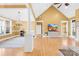 Spacious living room with vaulted ceilings, hardwood floors, and a decorative fireplace at 144 Spring Forest Dr, Shelby, NC 28152