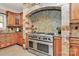 Stainless steel range and custom cabinetry in the kitchen at 227 Wildwood Cove Dr, Mooresville, NC 28117