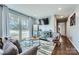 Living room with hardwood floors and a modern feel at 3512 Carlyle Dr, Charlotte, NC 28208