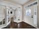 Home office with glass French doors and hardwood floors at 4047 Blackburn Ct, Fort Mill, SC 29707