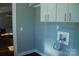 Laundry area with built-in cabinets and hookups at 411 E Gary St, Candor, NC 27229