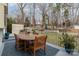 Backyard deck showcases dining table, seating, and a view of the well-maintained, fenced-in yard at 100 Melrose Ct, Fort Mill, SC 29715