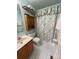 Bathroom with shower/tub combo and wood vanity at 119 Creek View Rd, Mooresville, NC 28117
