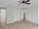 Spacious bedroom with ceiling fan, hardwood floors and ample closet space at 188 Mary Cir, Concord, NC 28025