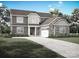 Two-story house with gray siding, stone accents, and a two-car garage at 2092 Fordhill St, Rock Hill, SC 29732