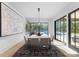 Bright dining room with a modern table, outdoor views, and stylish accents at 2103 Cortelyou Rd, Charlotte, NC 28211