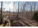 Private backyard with mature trees and a partially visible home in the distance at 4030 Garden Oak Dr, Indian Trail, NC 28079