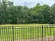 Spacious backyard with a large grassy area and a black fence at 1330 Millview Ln, Matthews, NC 28104