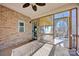 Screened porch with brick wall and access door at 240 Alexandria Dr, Mooresville, NC 28115