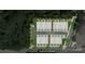 A landscape plan view with lush landscaping, private drive, townhome numbers, and street names at 2526 Park Rose Ln # 13, Charlotte, NC 28204