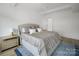 Bright bedroom with neutral color scheme, ceiling fan, and hardwood floors at 2530 Park Rose Ln # 12, Charlotte, NC 28204