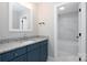 Bathroom features blue vanity and granite countertop at 4257 Candlewood Dr # 7, Sherrills Ford, NC 28673