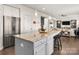 Open concept kitchen with large island and granite countertops at 1216 Longwall Ln, Matthews, NC 28105