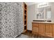 Bathroom with wood vanity, shower/tub combo, and neutral decor at 3028 Locust Hill Rd, York, SC 29745