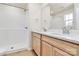 Bathroom boasts double vanity and a shower at 3321 15Th Sw Ave, Hickory, NC 28602