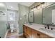 Bathroom with double vanity and green walls at 4224 Walker Rd, Rock Hill, SC 29730