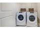 Convenient laundry room with Whirlpool washer and dryer at 5004 Rill Ct # 37, Charlotte, NC 28262