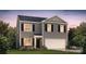 Two-story house with gray siding, a white garage door, and landscaping at 5067 Beargrass Dr, Dallas, NC 28034