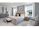 Spacious main bedroom with a plush bed, large windows, and stylish decor at 5067 Beargrass Dr, Dallas, NC 28034