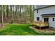 Wooden deck offering a cozy outdoor space to enjoy the view and greenery at 5528 Brickstone Dr, Charlotte, NC 28227