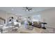 Open concept living room and kitchen with hardwood floors at 5528 Brickstone Dr, Charlotte, NC 28227
