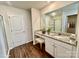 Main bathroom with a large vanity and shower at 8112 Derby Woods Ln, Charlotte, NC 28214