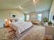 Spacious primary bedroom featuring a large bed and sitting area at 8112 Derby Woods Ln, Charlotte, NC 28214