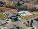 Community pool and clubhouse aerial view at 8176 Viscount Ct, Denver, NC 28037