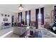 Bright sitting area with purple accents and large windows at 10045 Carousel Corral Dr, Midland, NC 28107