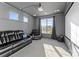 Home theater with projector, screen, and comfortable seating at 10045 Carousel Corral Dr, Midland, NC 28107
