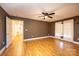Bright bedroom with hardwood floors, neutral paint, and natural light, creating a cozy atmosphere at 300 Pine Meadows Cir, Hickory, NC 28601