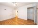 Bedroom with hardwood floors and a closet, offering practicality and comfort at 300 Pine Meadows Cir, Hickory, NC 28601