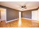 Comfortable bedroom featuring hardwood floors and neutral walls, ready for personalization at 300 Pine Meadows Cir, Hickory, NC 28601