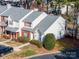 Aerial perspective of the townhome community, showcasing the property's location at 5702 Prescott Ct, Charlotte, NC 28269