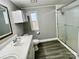 Modern bathroom with updated vanity and shower at 758 Shannon Meadows Rd, Clover, SC 29710