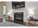 Modern fireplace with a sleek black hearth and white mantle at 900 Raffaelo Vw, Mount Holly, NC 28120
