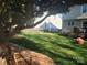 Lush backyard featuring a mature tree providing shade and a charming fenced area at 9319 Pebble Creek Way, Charlotte, NC 28269