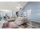 Bright living room with vaulted ceilings, sectional sofa and fireplace at 109 Copes Ct, York, SC 29732