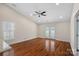 Living room with hardwood floors, high ceilings and french doors at 109 Washburn Range Dr, Mooresville, NC 28115