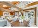 Open concept dining area with exposed beams and kitchen views at 11270 Widenhouse Rd, Midland, NC 28107