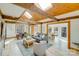 Living room with high ceilings, exposed beams, and skylights at 11270 Widenhouse Rd, Midland, NC 28107