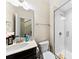 Bathroom featuring a modern glass shower and neutral color scheme at 11519 Sweet Birch Ln, Charlotte, NC 28278