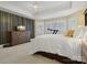 Spacious bedroom with wood accent wall and large windows at 12835 Cadgwith Cove Dr, Huntersville, NC 28078