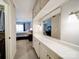 Vanity area with mirror and built-in storage at 1323 Queens Rd # 407, Charlotte, NC 28207