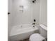 Clean bathroom featuring a shower/tub combo and white tile at 139 Elysian Dr, Mooresville, NC 28117